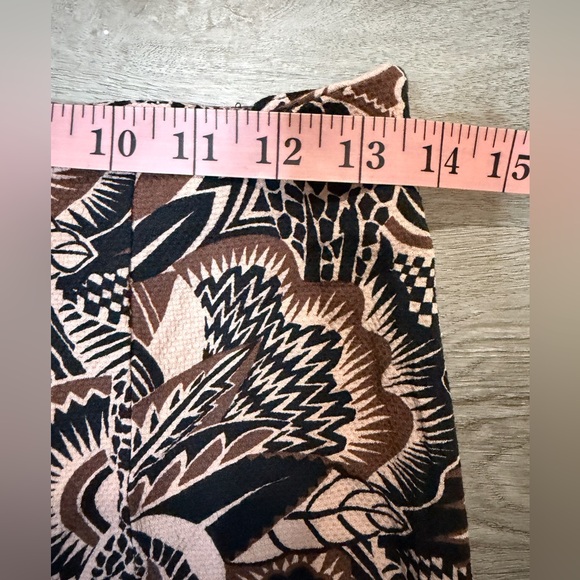 Anthropologie Black and Brown Patterned Flare Pants - Picture 6 of 8